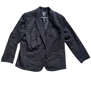 Liz Claiborne Career Woman Blazer Solid Black Plus Size 20W